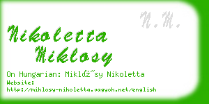 nikoletta miklosy business card